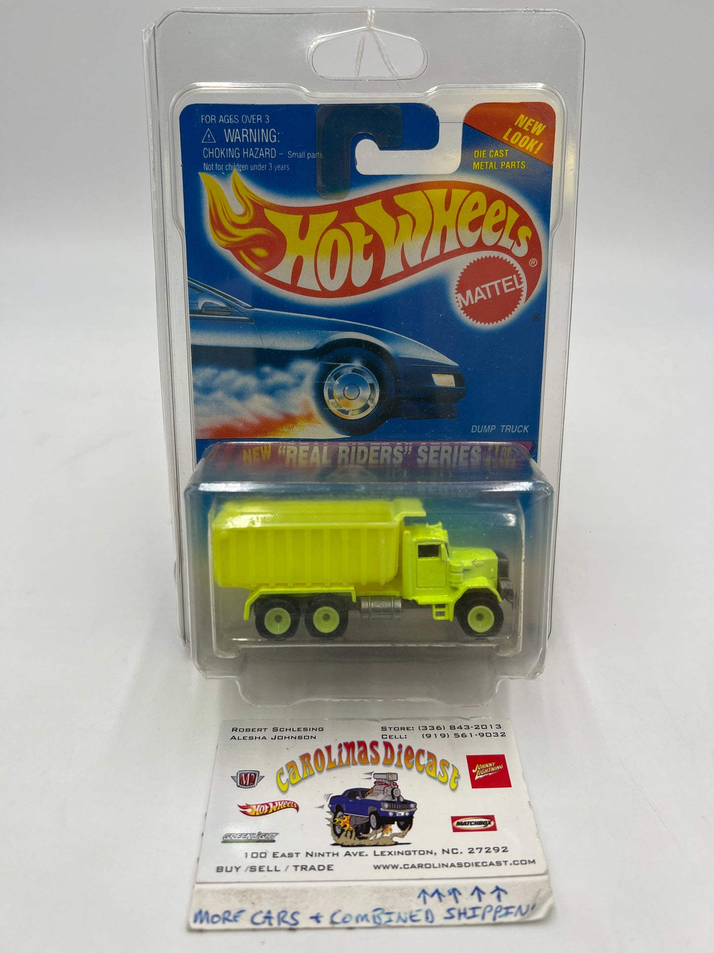 1995 Hot Wheels Real Riders Series 1/4 #317 Dump Truck Yellow W/Protector