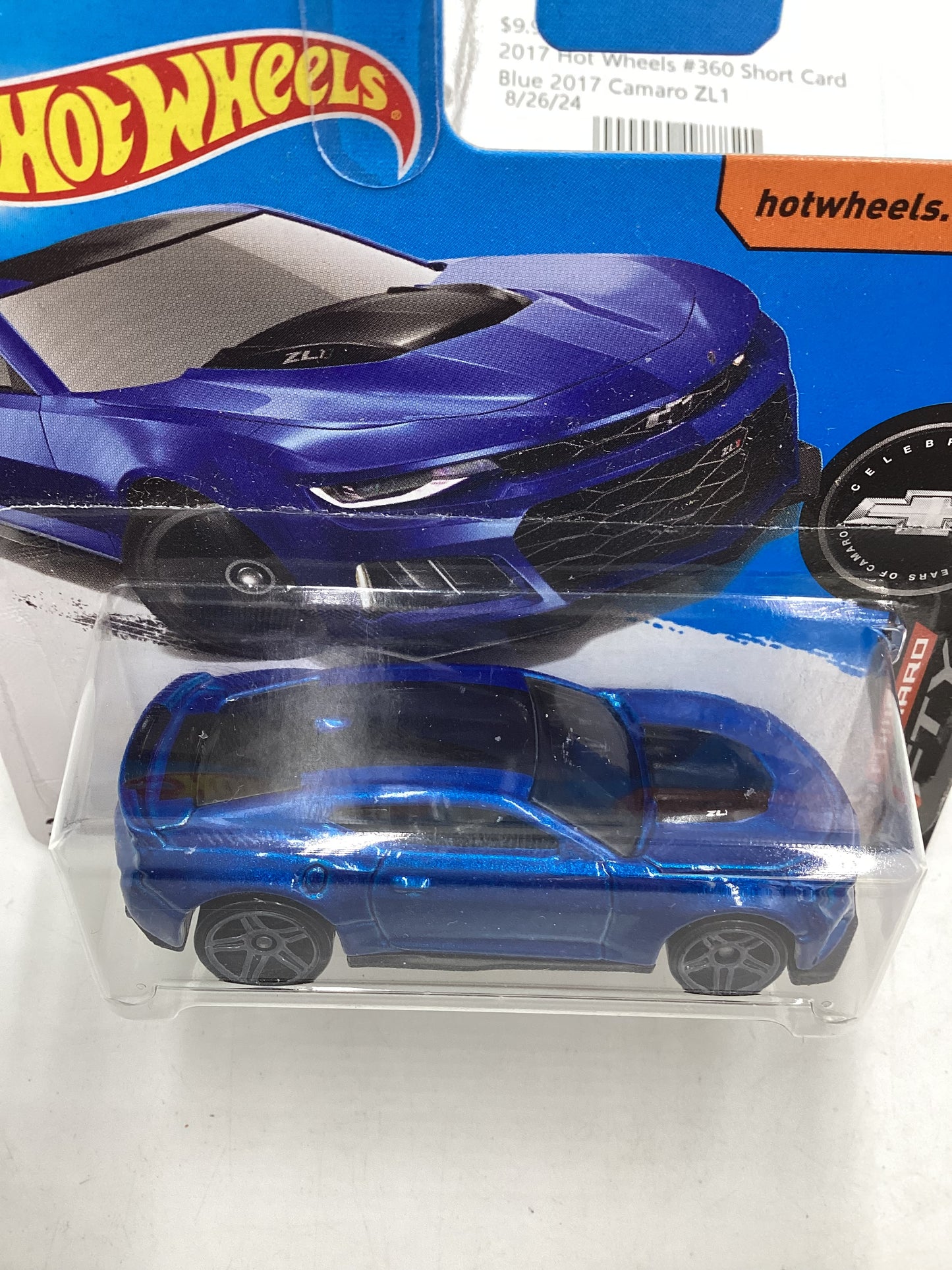 2017 Hot wheels #360 Short Card Blue 2017 Camaro ZL1 9C