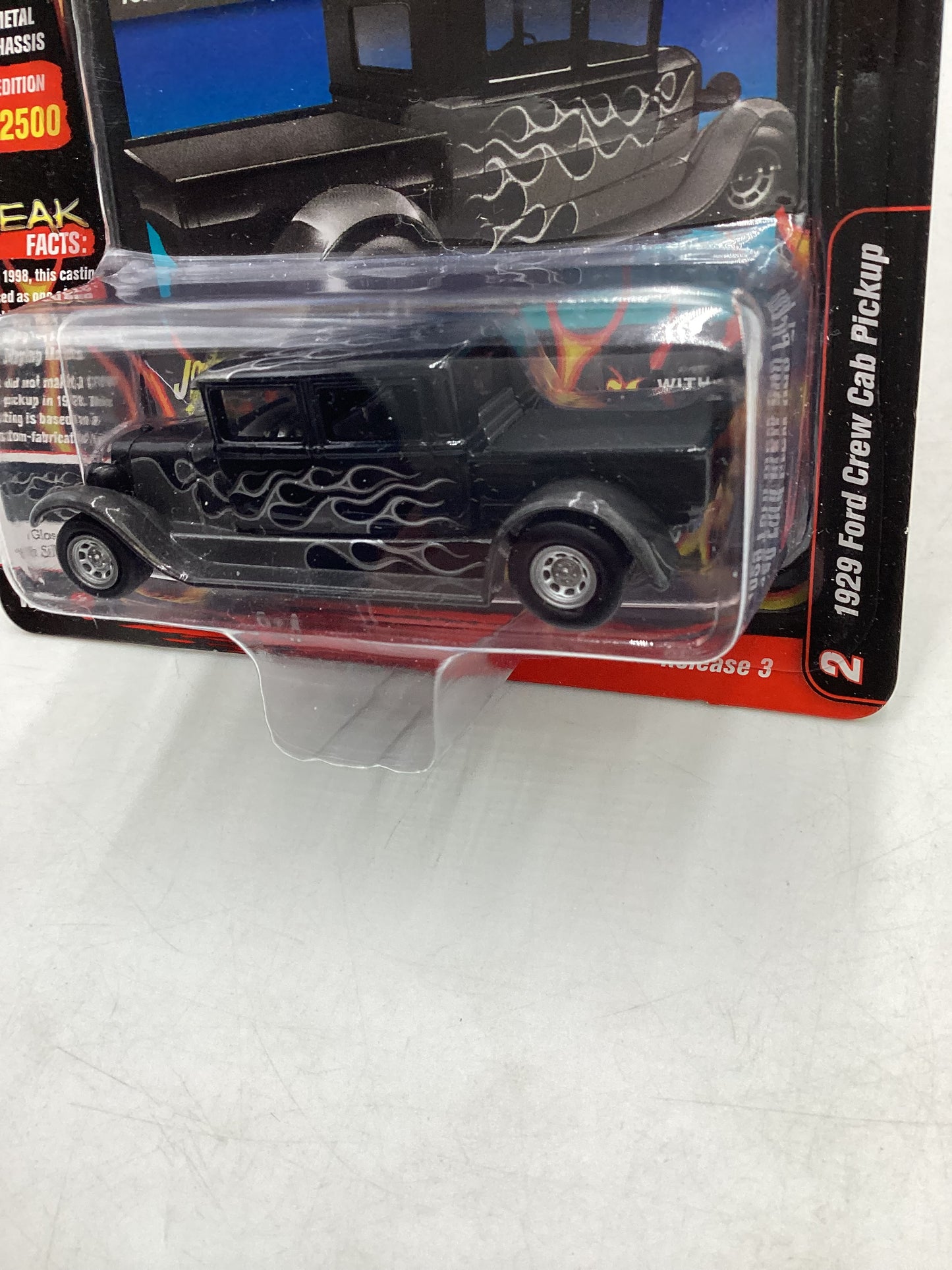 Johnny Lightning Street freaks 1929 Ford Crew Cab Pickup Black with Silver Flames 218E