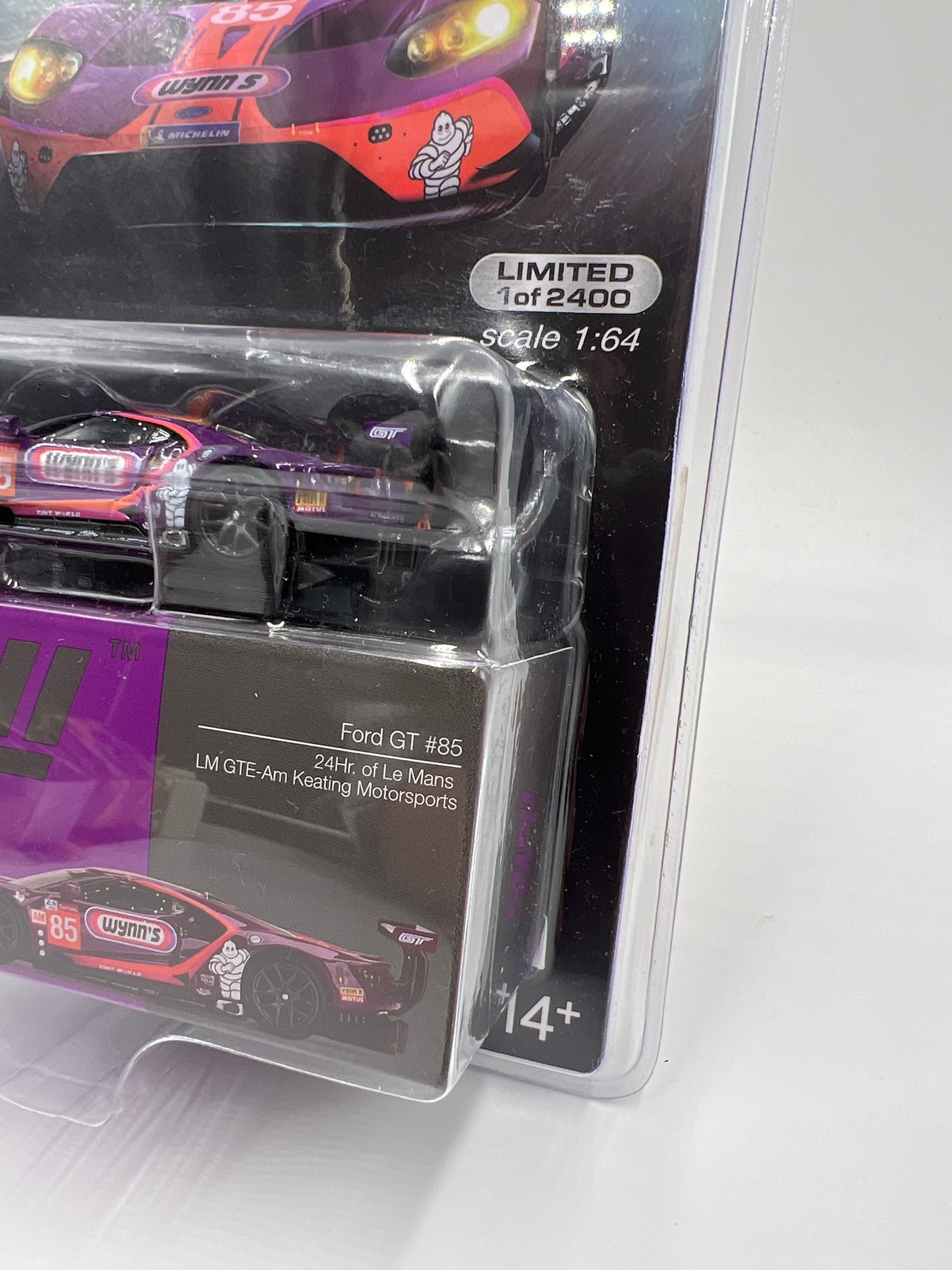 Mini GT Mijo Exclusives #438 Ford GT #85 Wynns Le Mans Purple