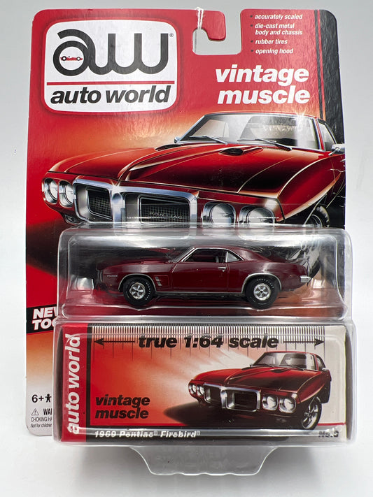 Auto World Vintage Muscle #3 1969 Pontiac Firebird Dark Red
