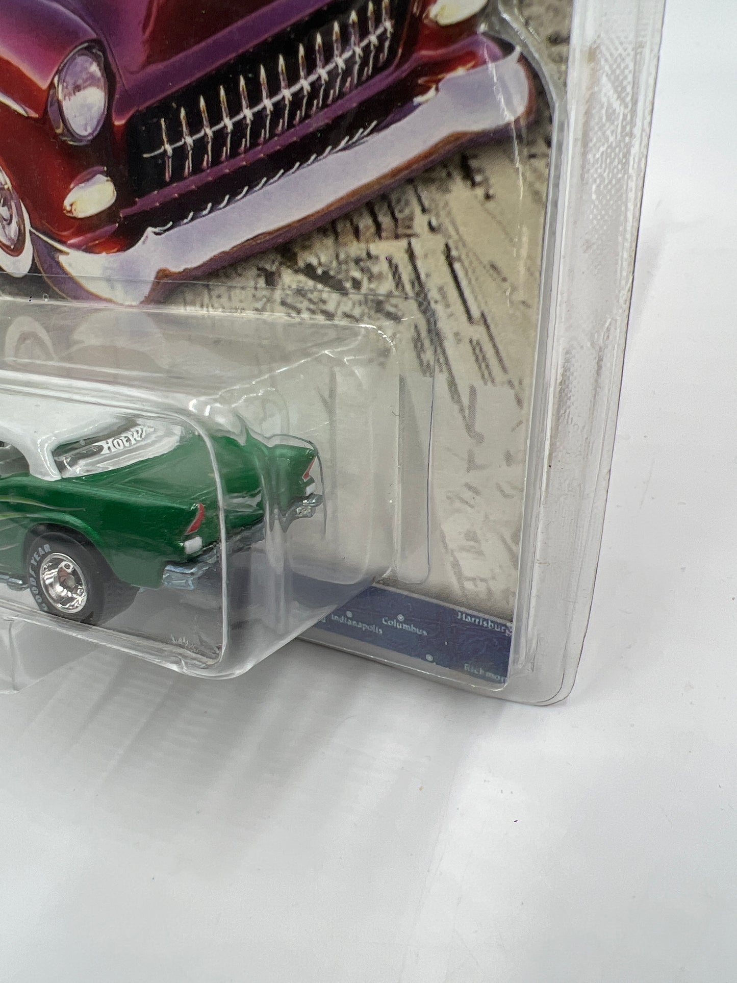 Hot Wheels Cruisin America Cruisers 57 Chevy Green Real Riders 271i
