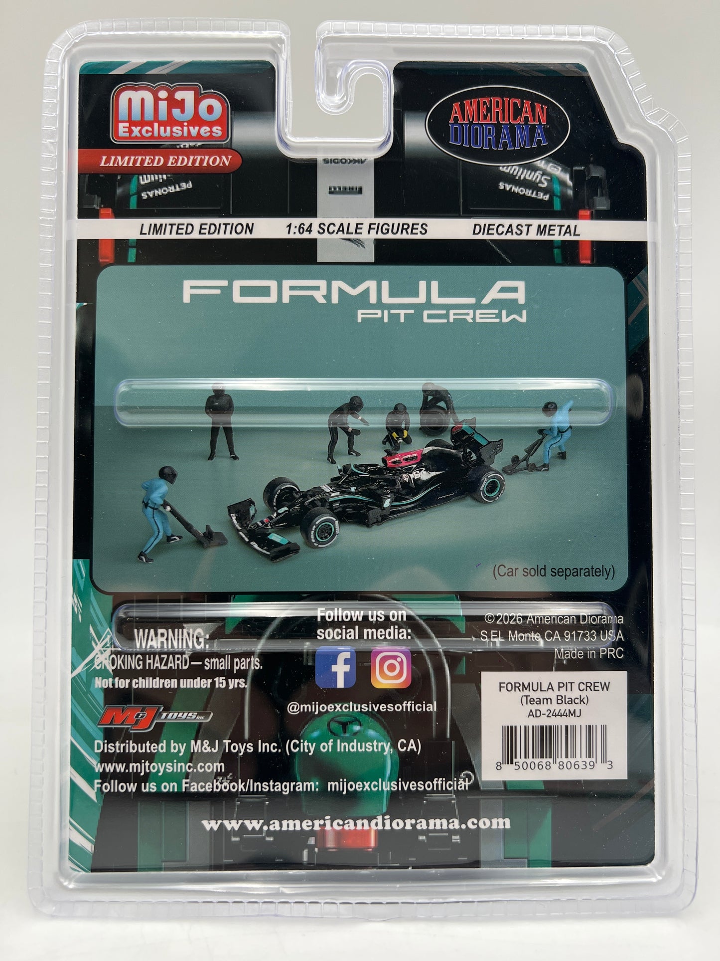 American Diorama MiJo Exclusives 1:64 Formula 1 Pit Crew  Team Black