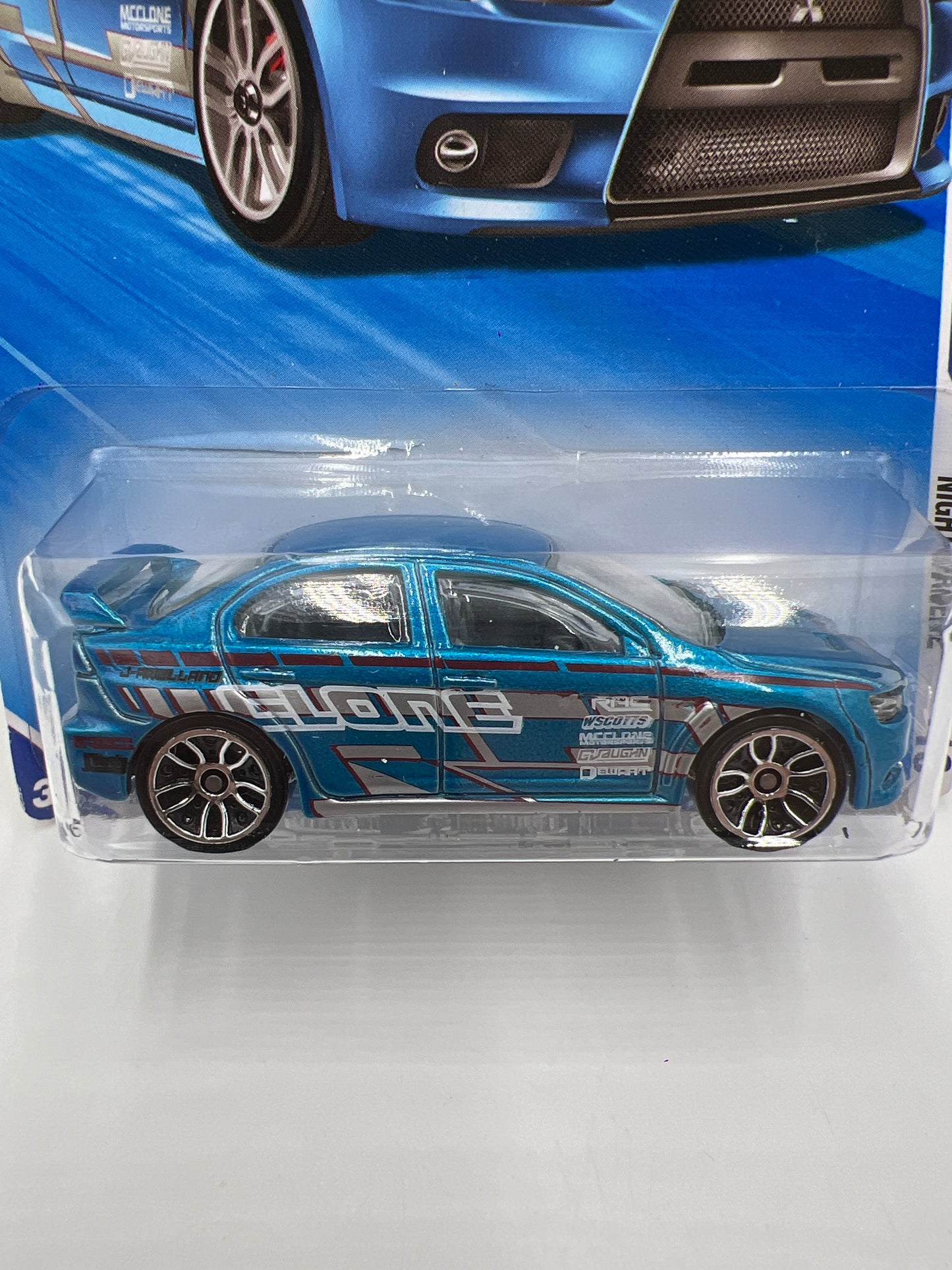 2010 Hot Wheels Nightburnerz #91 2008 Lancer Evolution Blue 92A