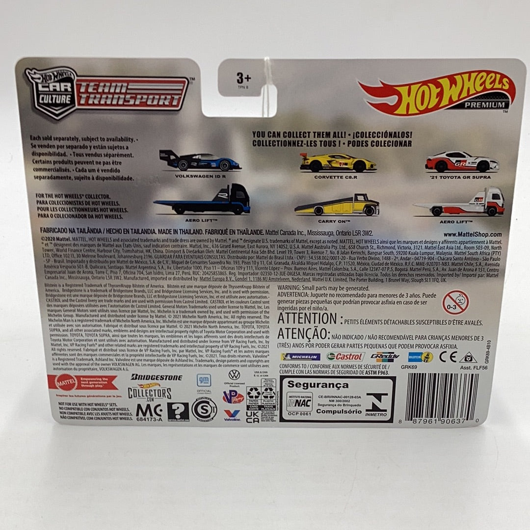 2021 HOT WHEELS CAR CULTURE  TEAM TRANSPORT VOLKSWAGEN ID R & AERO LIFT 243E