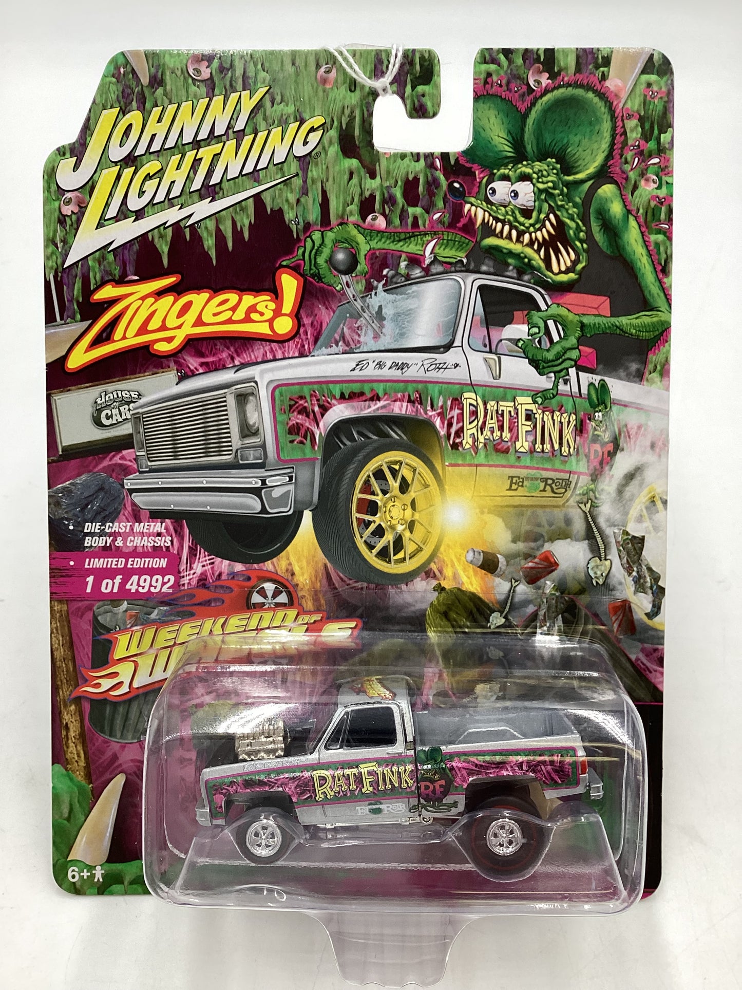 Johnny lightning x HOC Weekend of wheels Exclusive Zingers Rat Fink Chevy C-10 223D