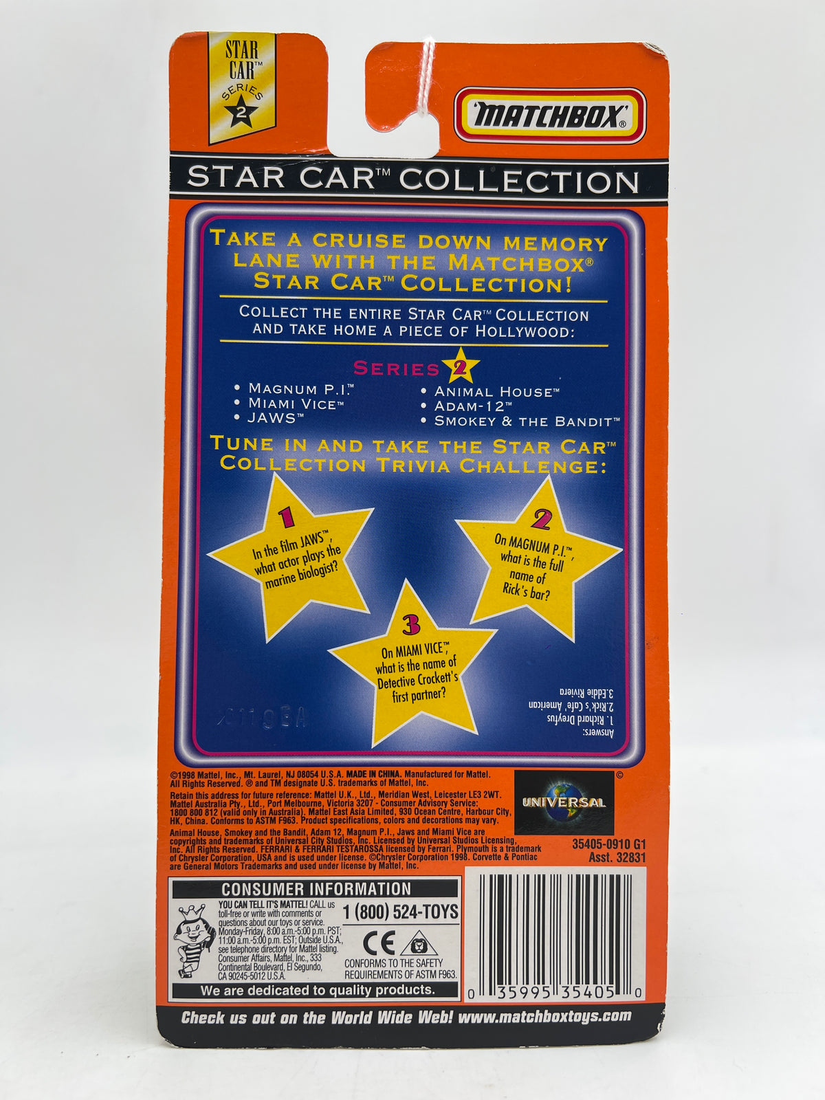 Matchbox Star Car Series 2 Collection Jaws Amity Police Boat