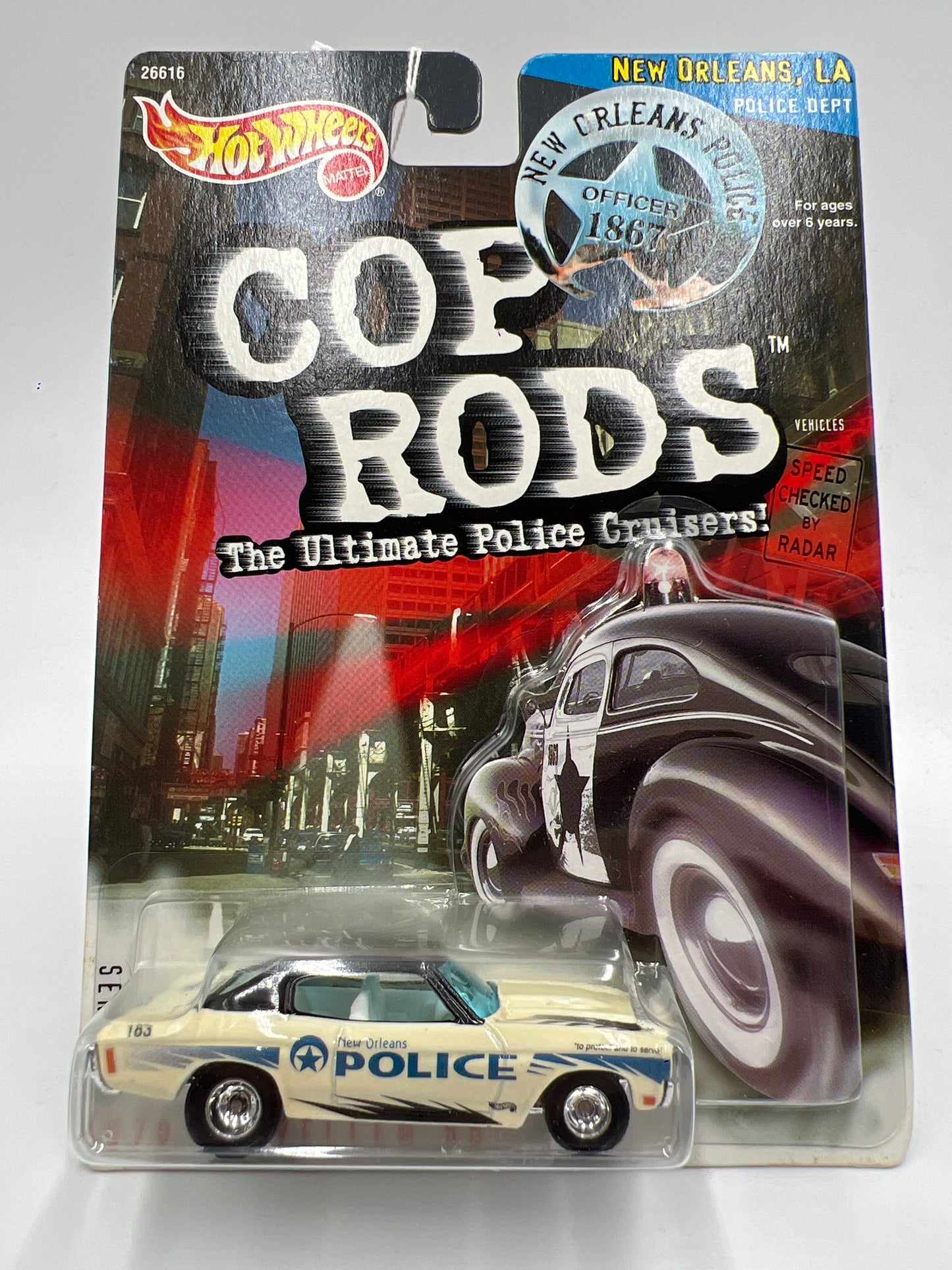 Hot Wheels Cop Rods Series 2 New Orleans LA 1970 Chevelle SS W/Real Riders