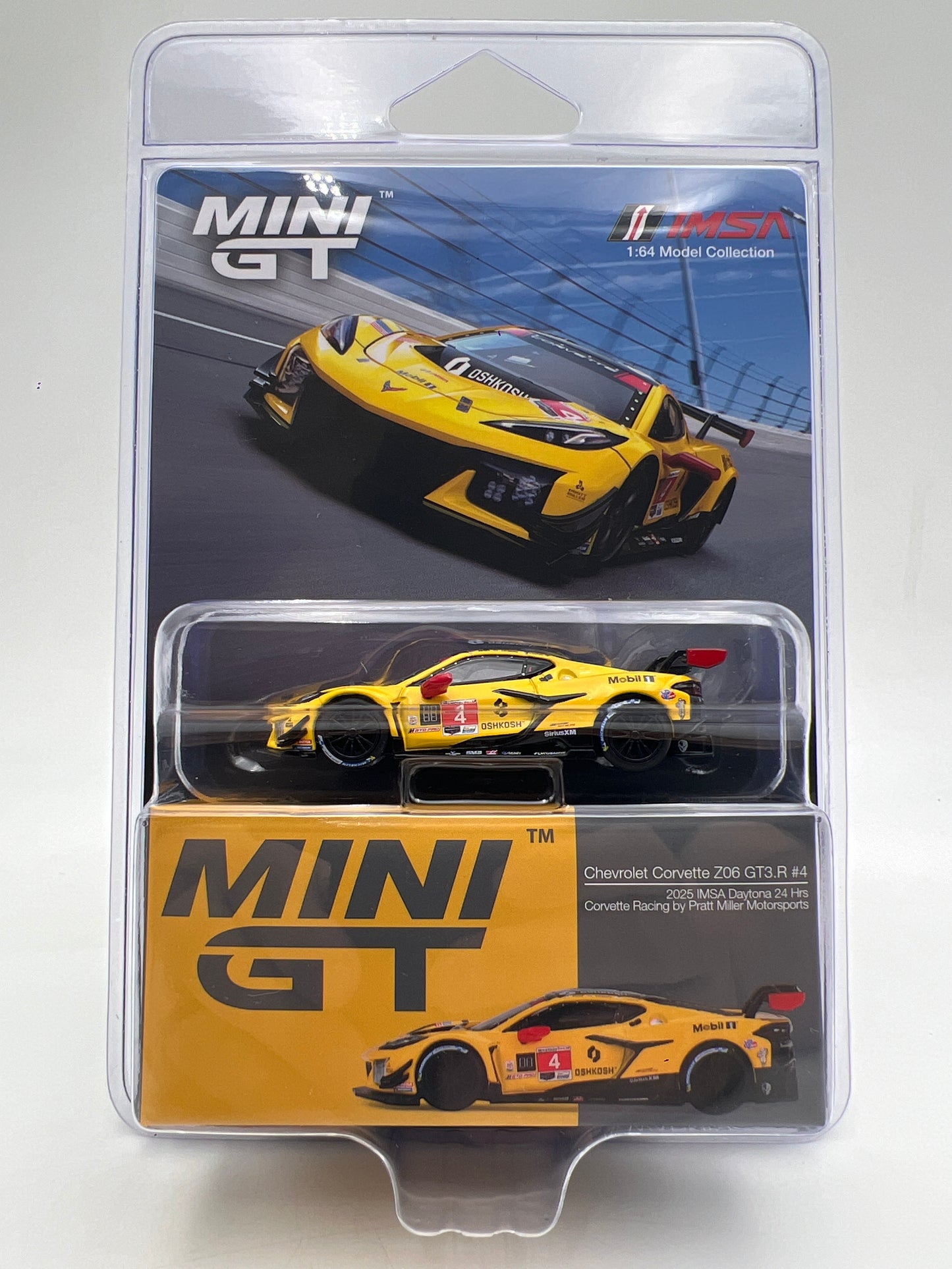 Mini GT #1197 Chevrolet Corvette Z06 GT3.R #4 2025 IMSA Daytona 24 Hrs Pratt Miller Motorsports