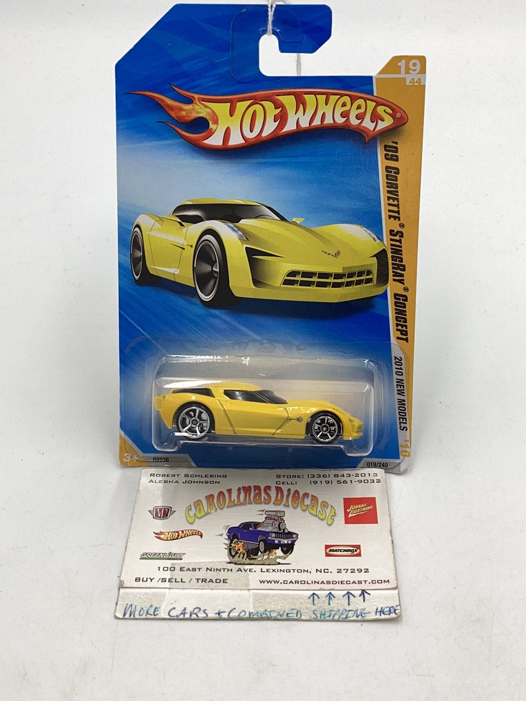 2010 Hot Wheels #19 09 Corvette stingray concept yellow 17A