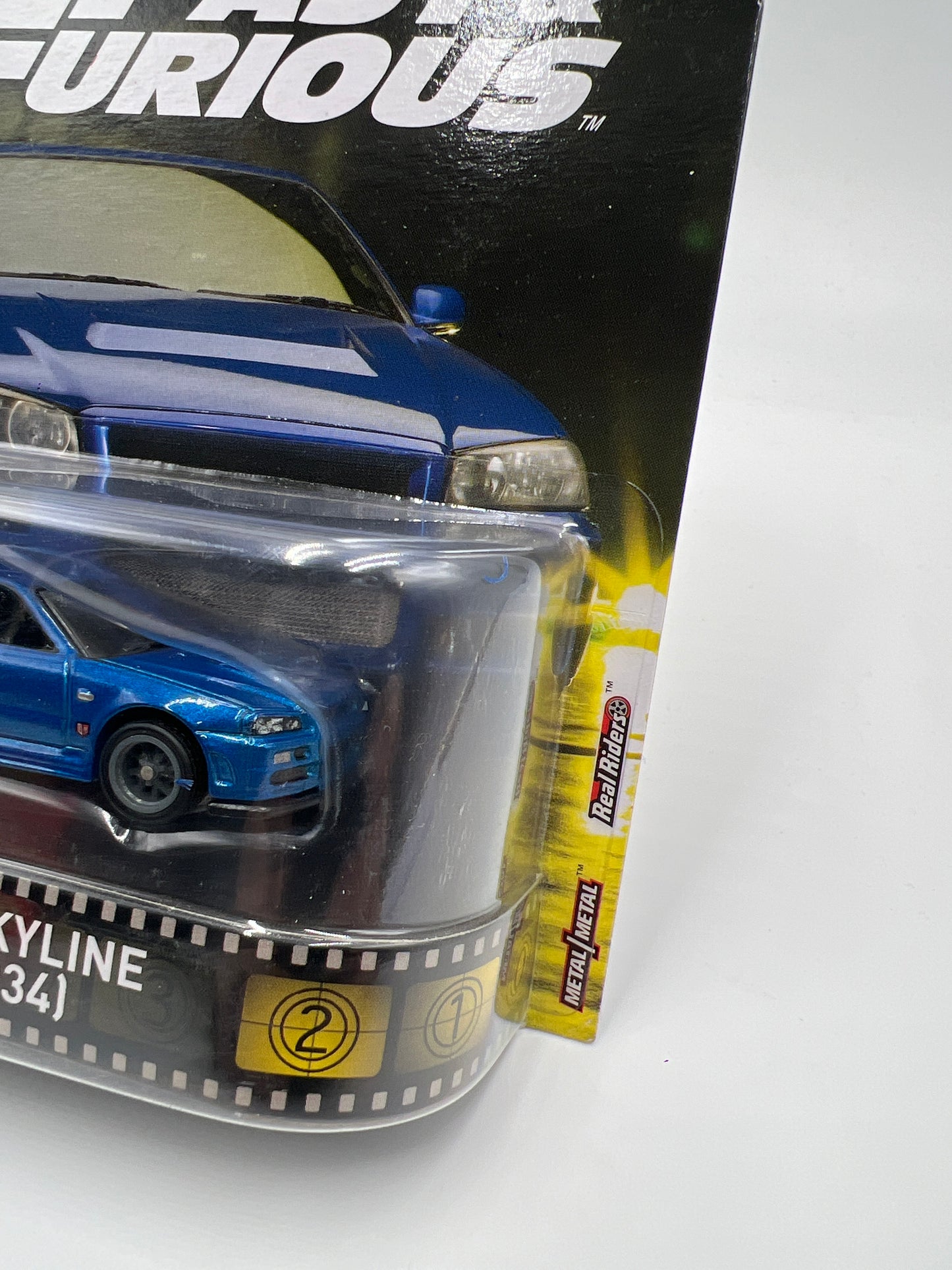 Hot Wheels Retro Entertainment Fast & Furious Nissan Skyline GT-R R34 Blue W/Protector