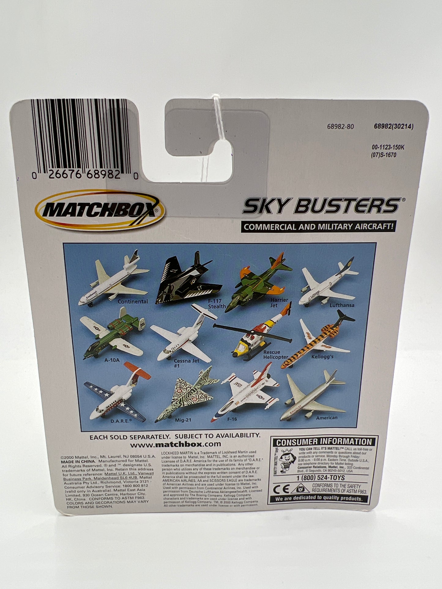 Matchbox Sky Busters Harrier Jet Marines Green UU1