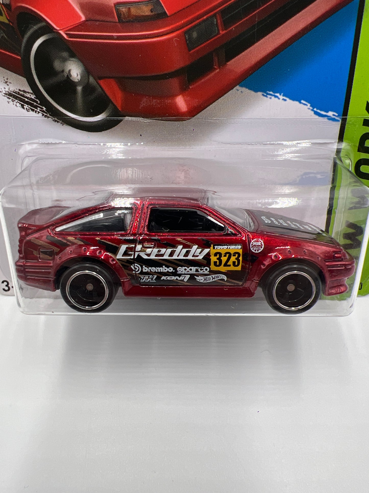 2015 Hot Wheels Super Treasure Hunt #239 Toyota AE-86 Corolla Red W/Protector