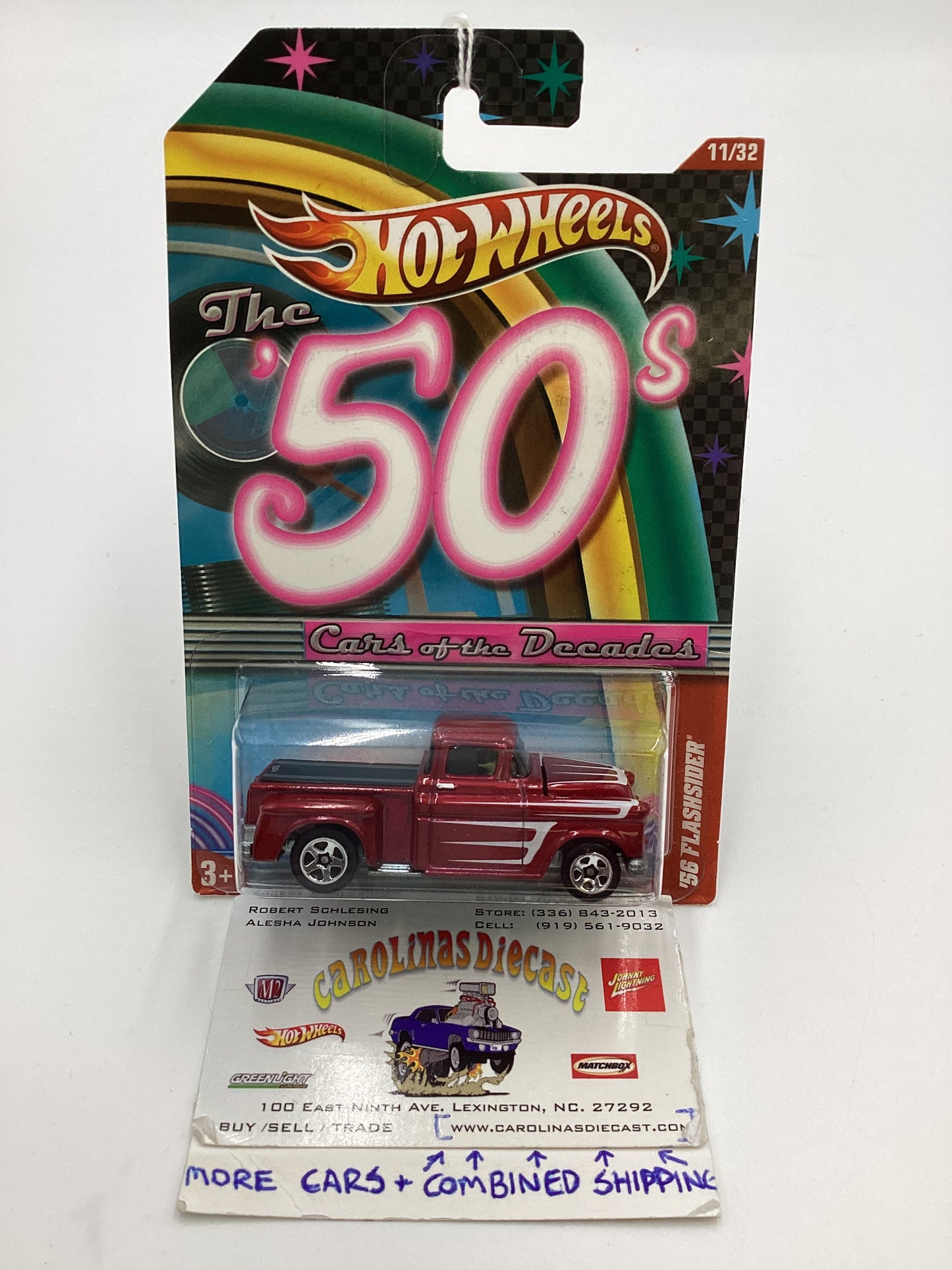 2011 Hot Wheels Cars of the Decades The 50s #11 56 Flashsider Red 157F