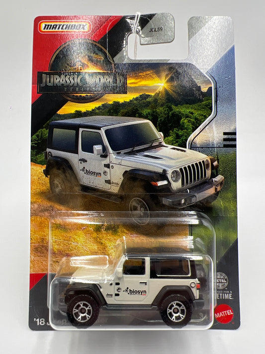 2025 Matchbox Jurassic World Rebirth 18 Jeep Wrangler White 161D