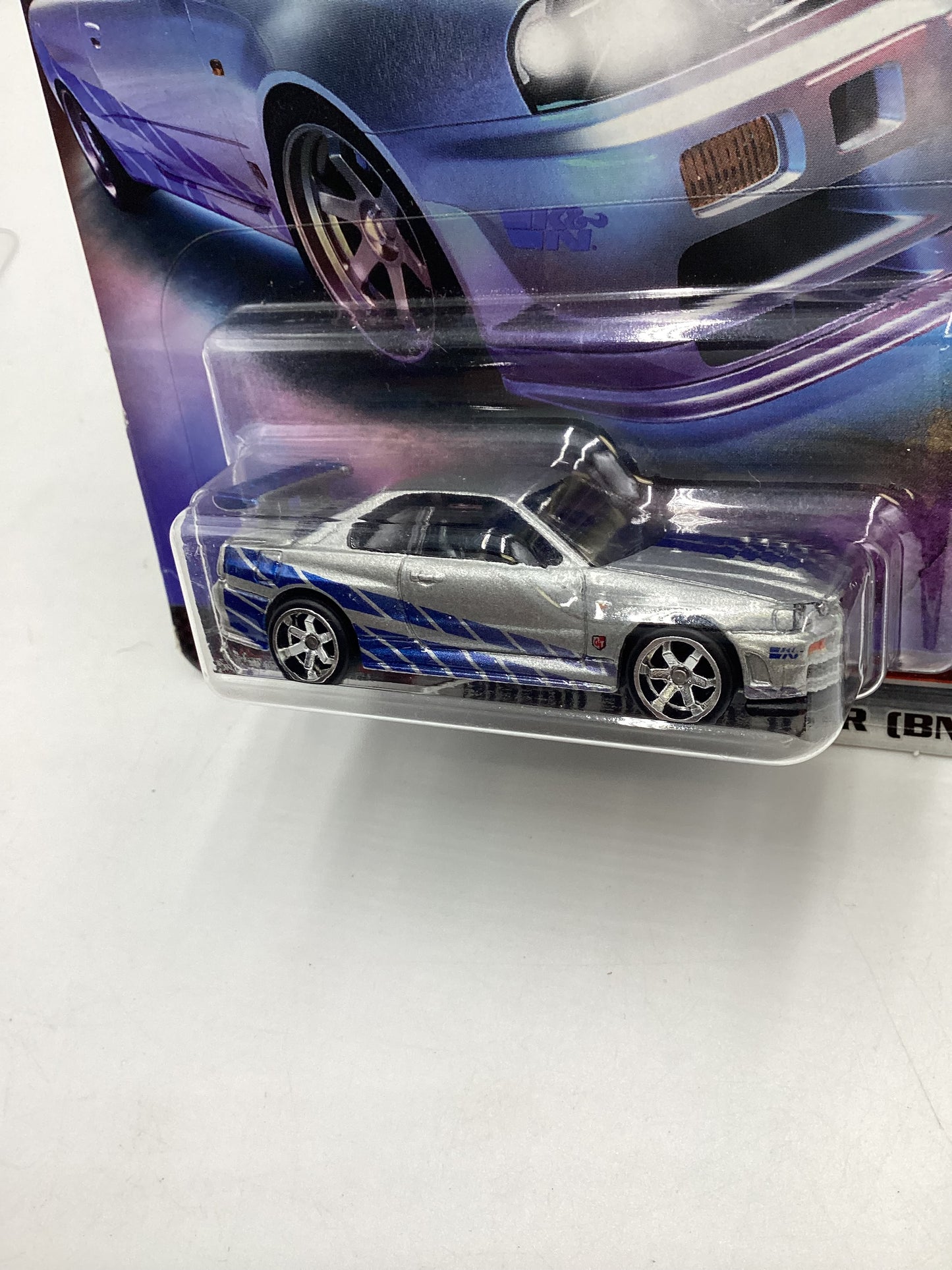 Hot Wheels Fast and furious Fast imports #1 Nissan Skyline gt-R bnr34 *BL Corner Damage* with protector