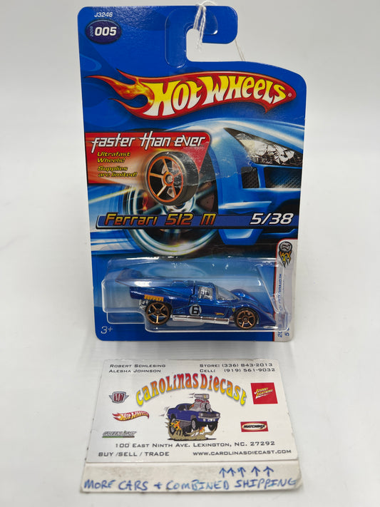 2006 Hot Wheels First Editions #005 Faster Than Ever Ferrari 512 M Blue