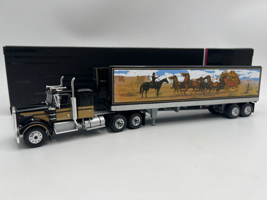 IXO Models 1/64 Scale USA Edition 1976 Kenworth W900 Black W/Trailer