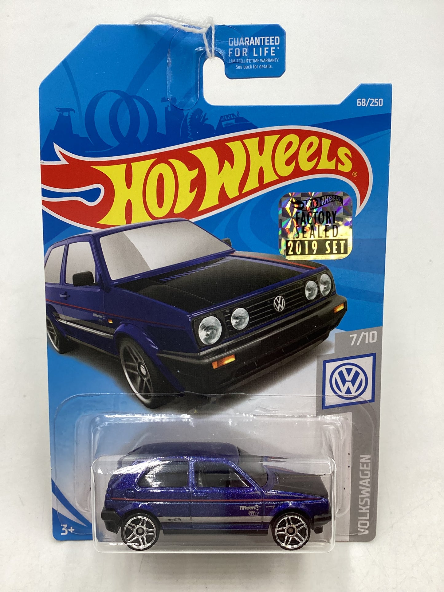 2019 Hot Wheels Factory Sealed #68 Volkswagen Golf MK2 Blue 95E