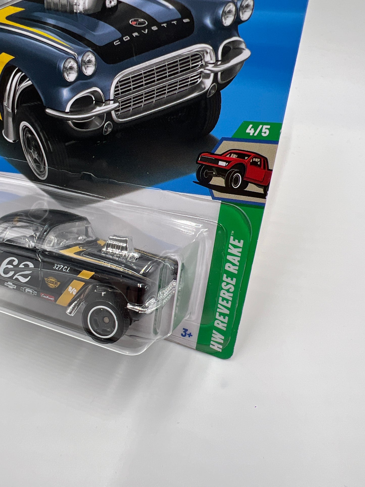 2025 Hot Wheels J Case Super Treasure Hunt #182 62 Corvette Gasser W/Protector