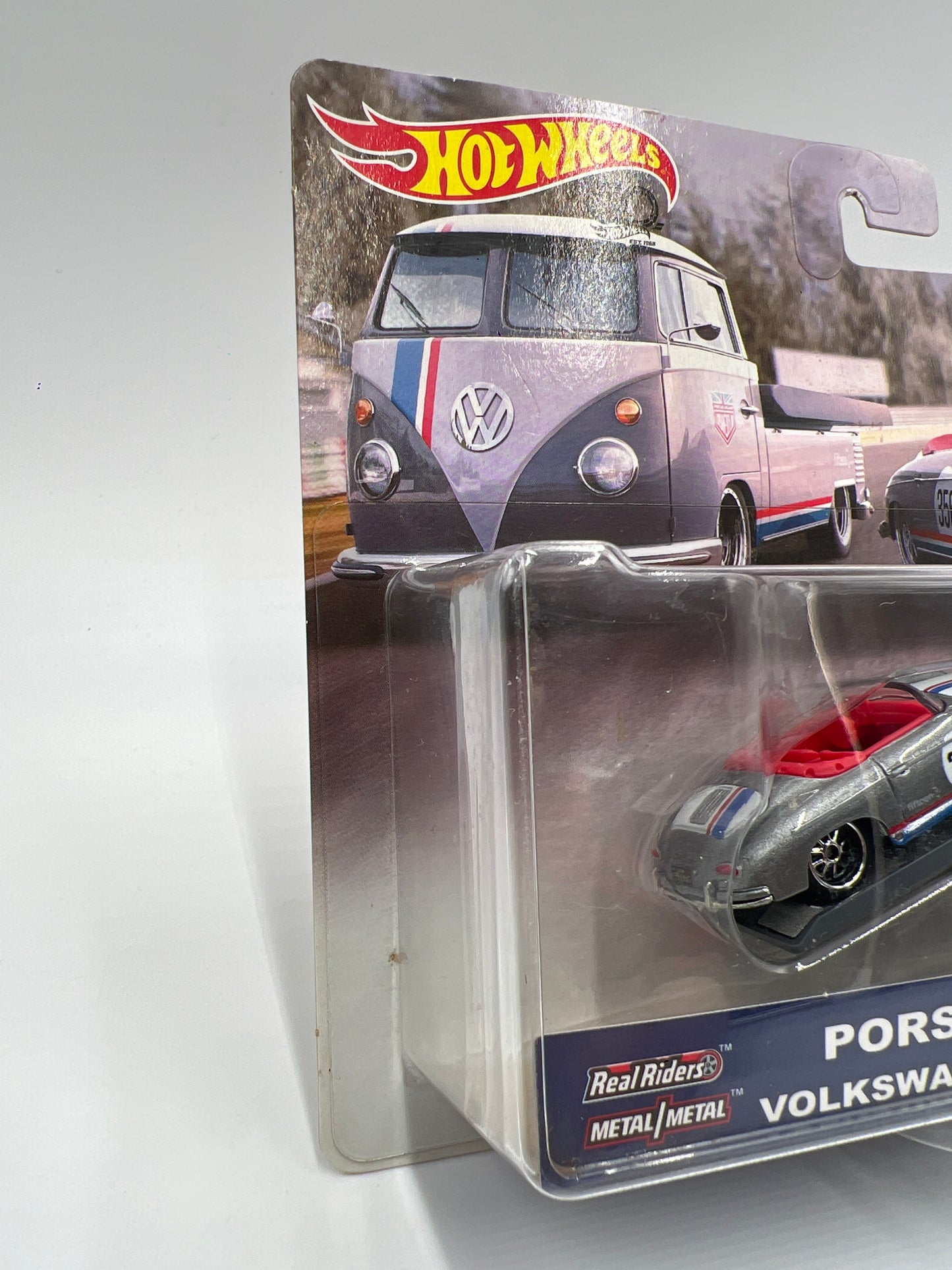 2018 Hot Wheels Team Transport #1 Porsche 356 Speedster & VW Transporter T1 Pickup W/Protector