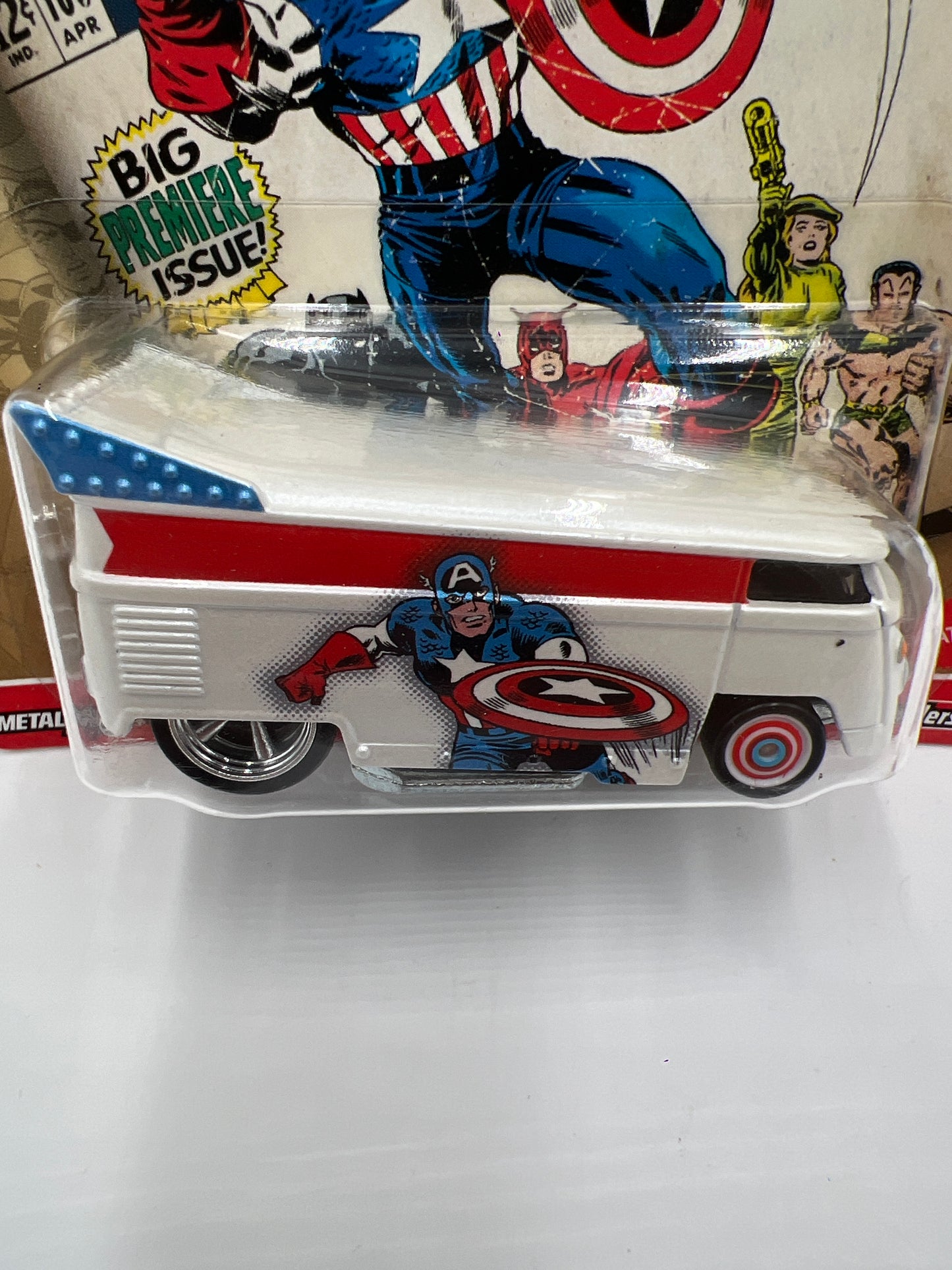 2021 Hot Wheels Marvel Pop Culture #1 Volkswagen T1 Drag Bus Captain America 256A