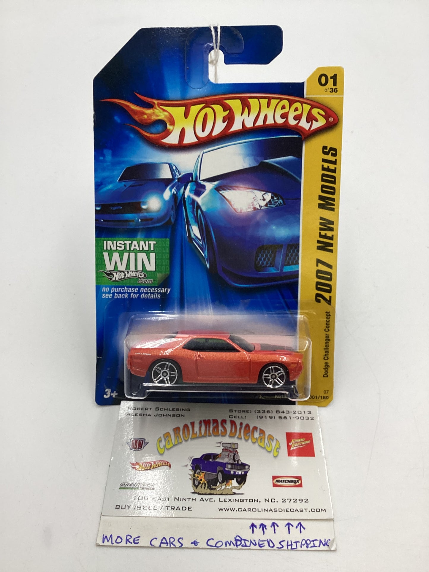 2007 Hot Wheels New Models #1 Dodge Challenger Concept Orange Card Not Perfect 46A