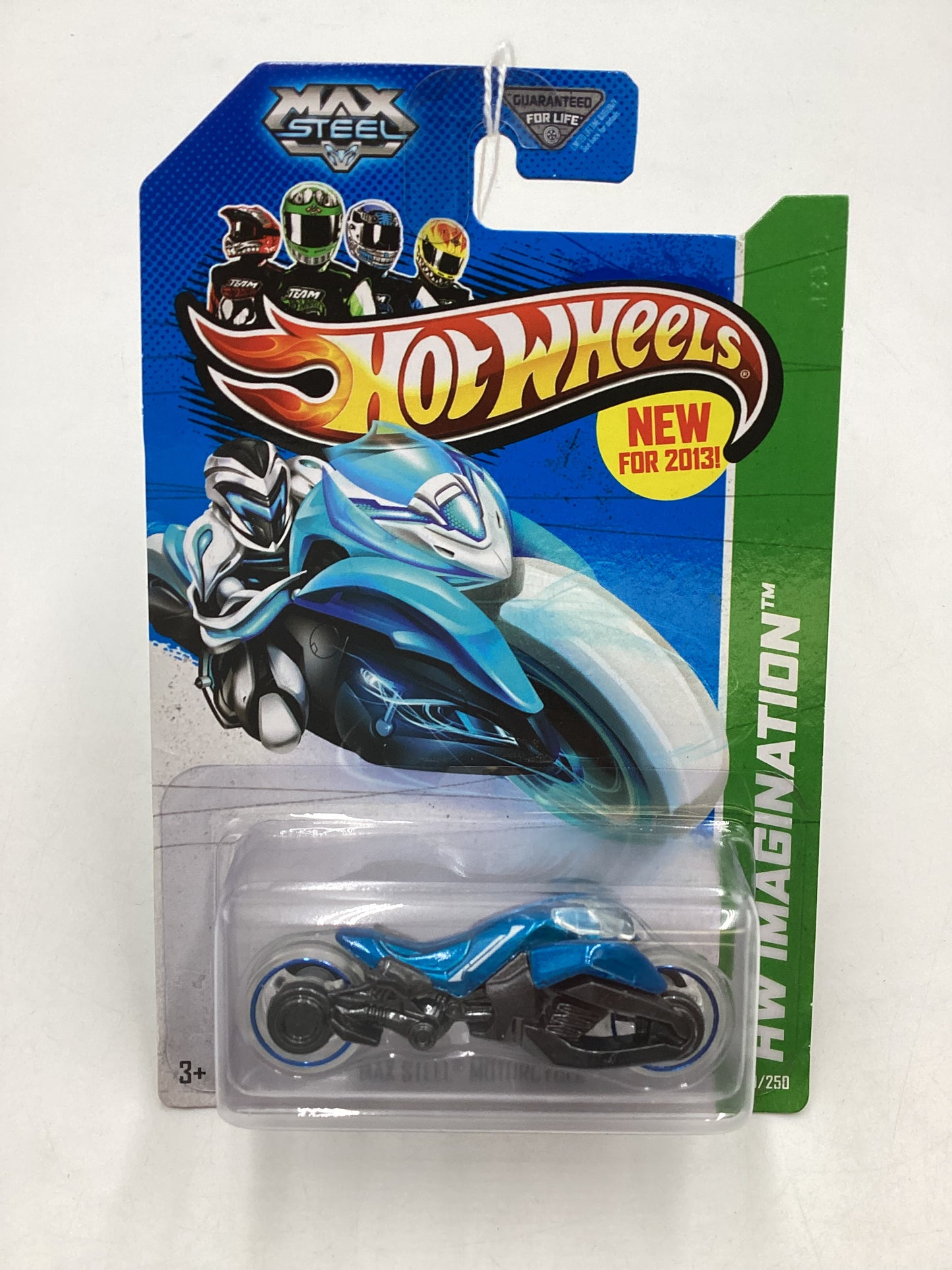 2013 Hot wheels #59 Max Steel Motorcycle Blue 113C