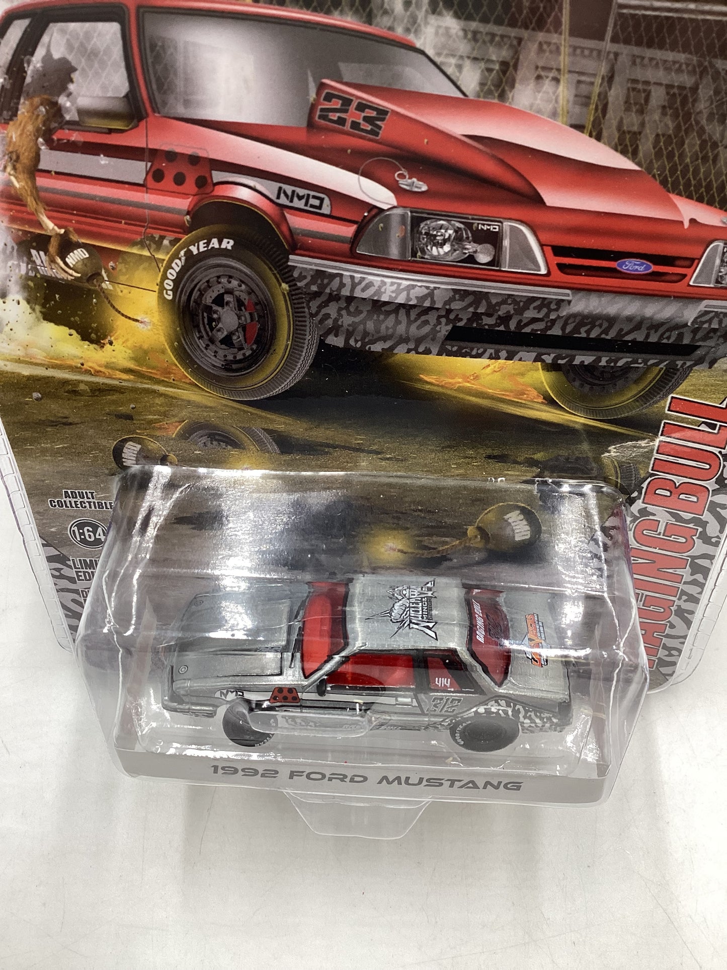 Greenlight Las Vegas Convention RAW CHASE 1992 Ford Mustang Raging Bull