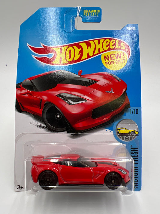 2017 Hot Wheels Factory Fresh #217 Corvette C7 Z06 Red 10B