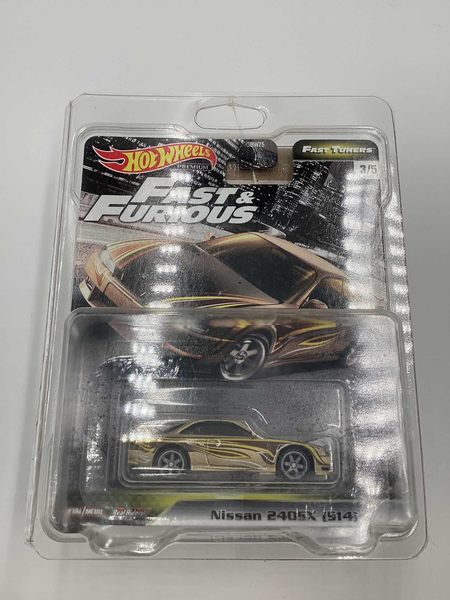 Hot Wheels Premium Fast & Furious Fast Tuners #3 Nissan 240SX S14 Gold W/Protector