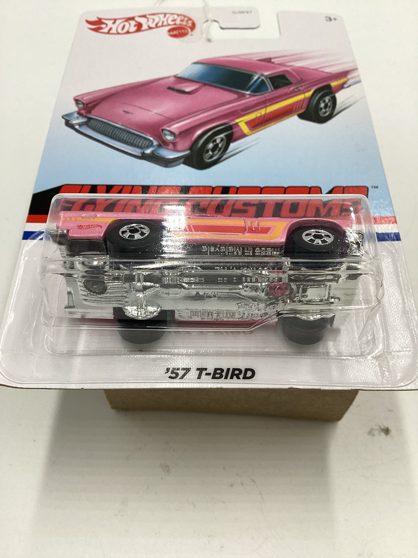 Hot Wheels Target Exclusive Flying Customs 57 T-Bird Pink Cracked Blister