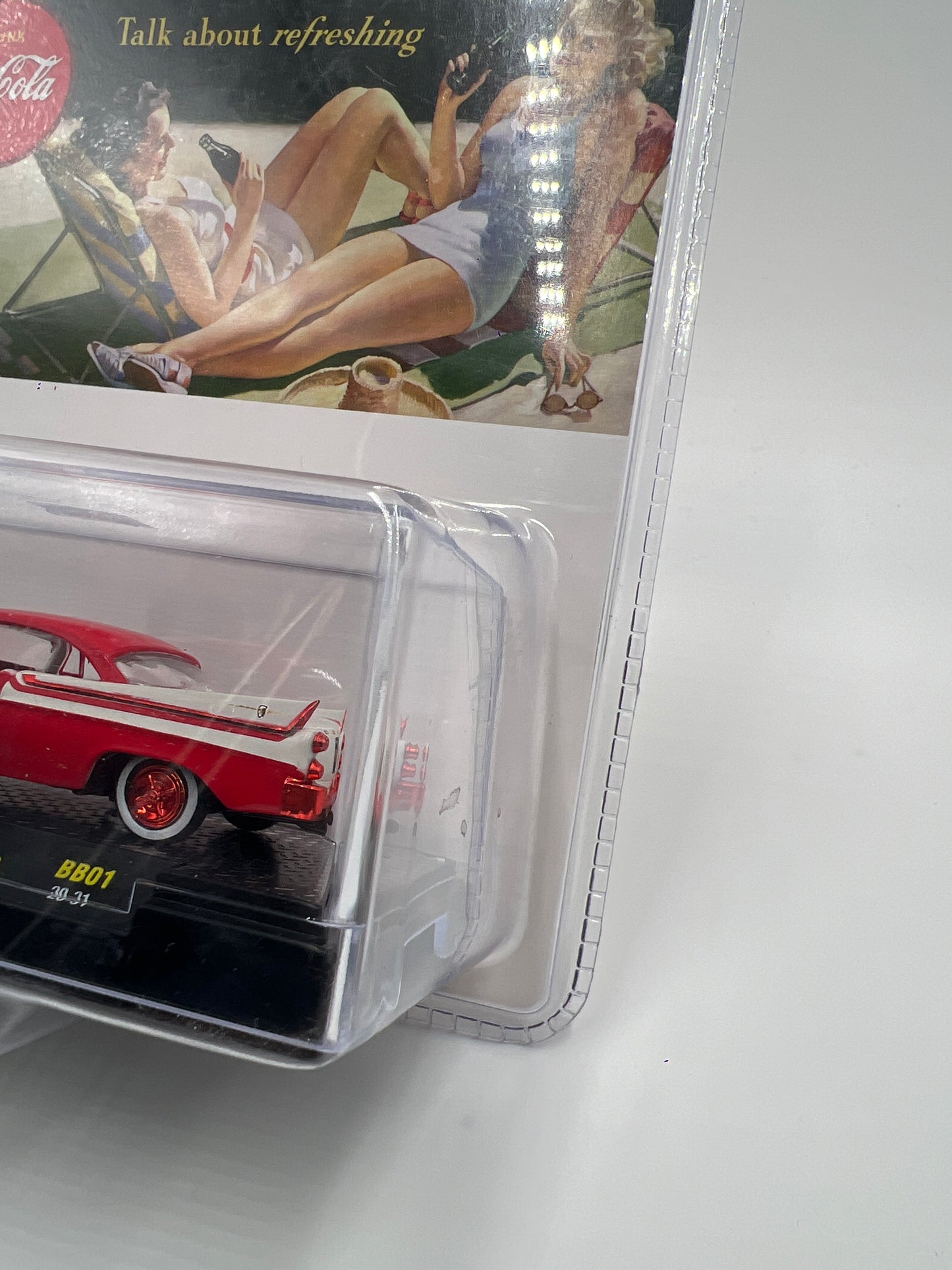 M2 Machines Coca Cola CHASE 1957 Dodge Custom Royal Lancer D500 Red/White BB01