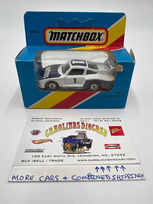 Matchbox Unpunched #41 Cadburys Buttons Racing Porsche 935 #1 White (Box Opened)