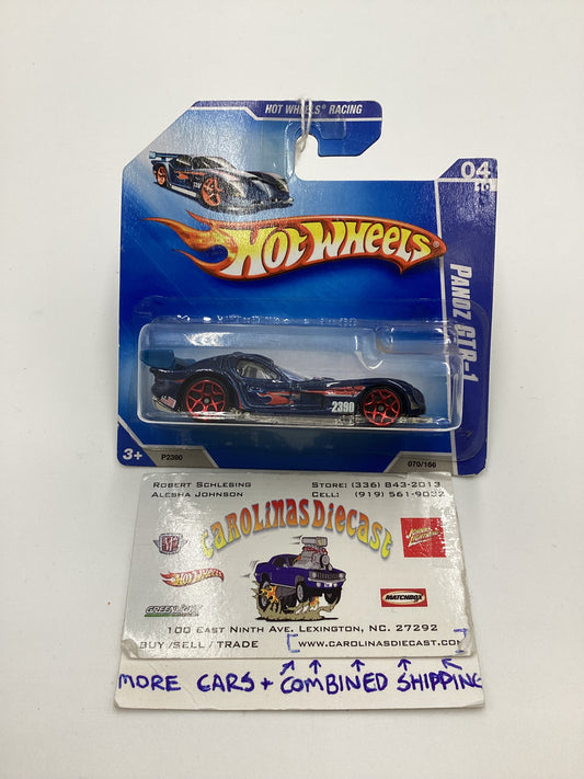 2009 Hot Wheels #070 Panoz GTR-1 Blue Short Card 62C