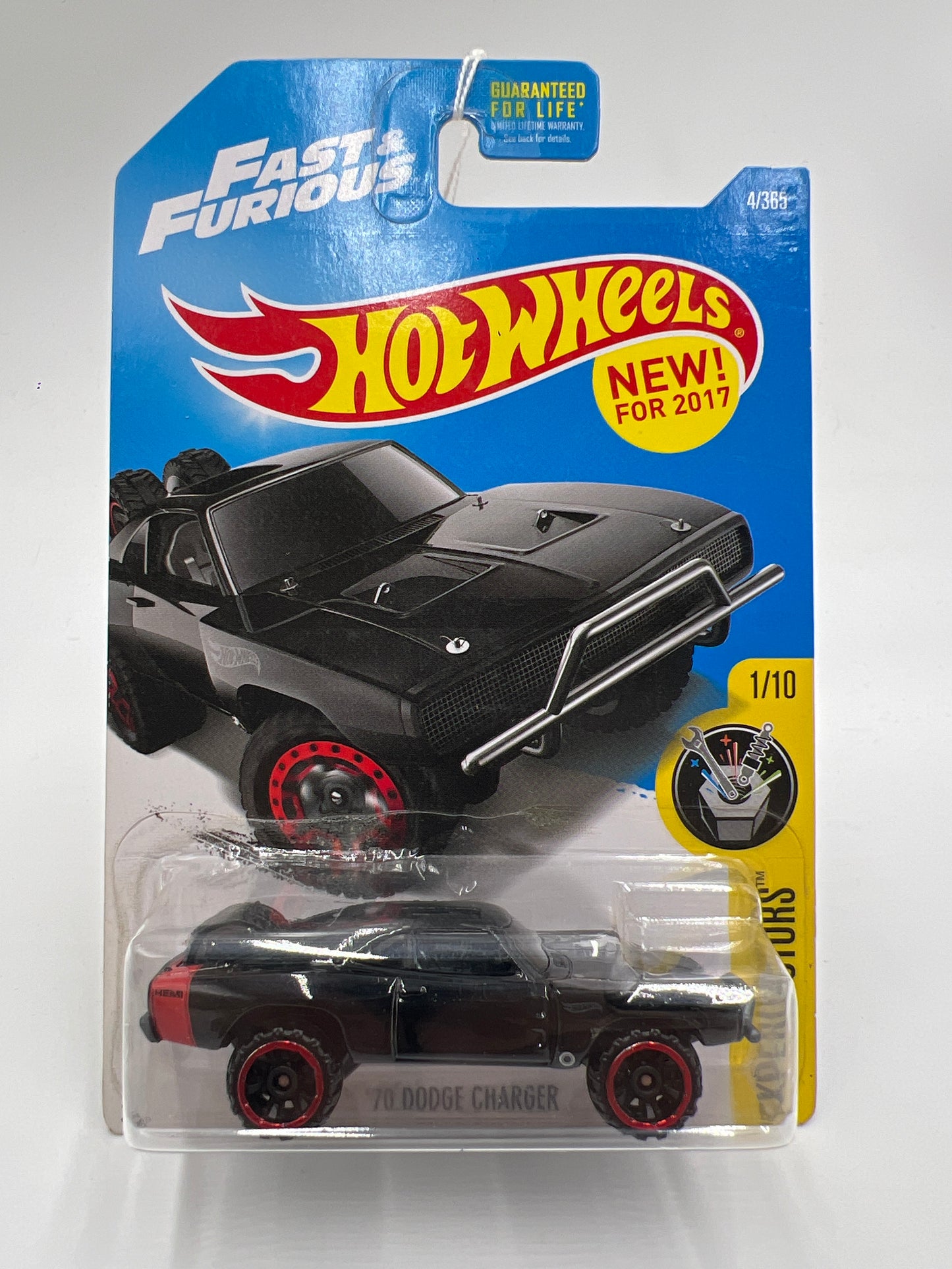 2017 Hot Wheels Experimotors #4 Fast & Furious 70 Dodge Charger Black 71C