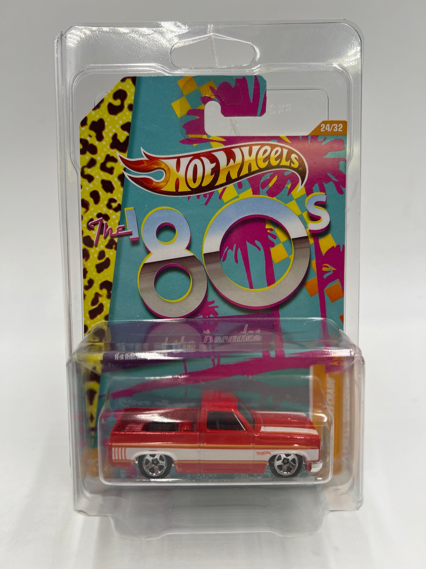 Hot Wheels Cars of the Decades The 80s #24 83 Chevy Silverado Red W/Protector
