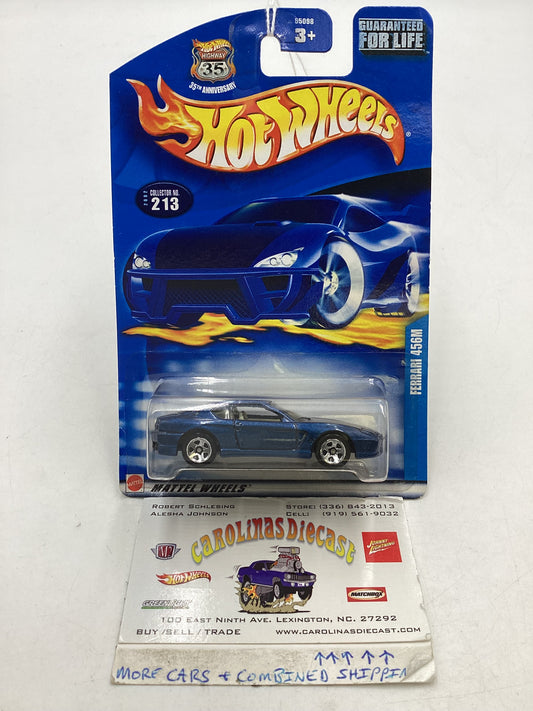 2002 Hot Wheels #213 Ferrari 456M Blue 5SP Wheels (SR)