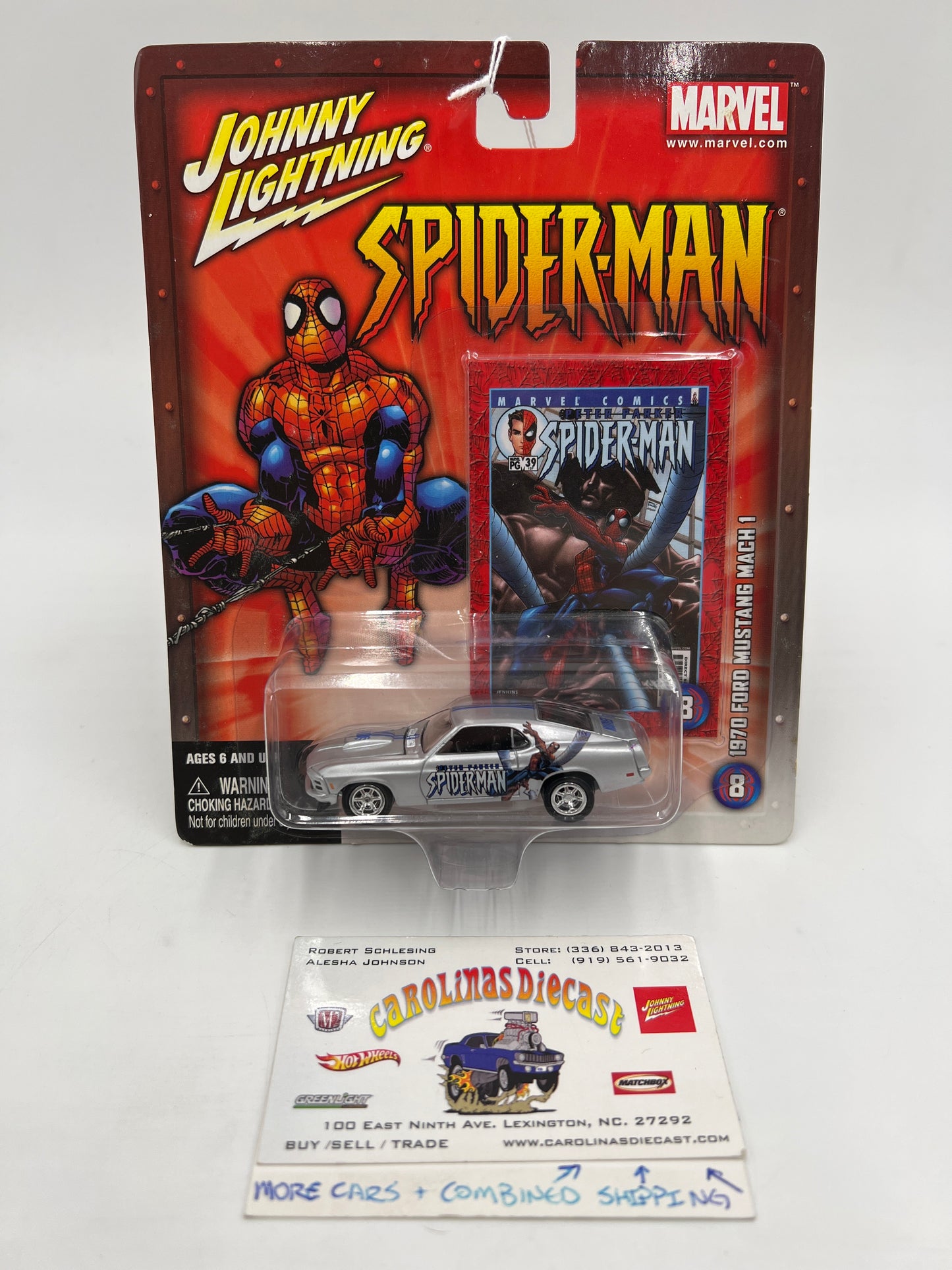 Johnny Lightning Marvel Spider-Man #8 1970 Ford Mustang Mach 1 Silver