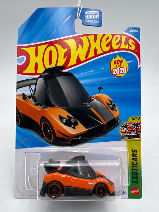 2026 Hot Wheels H Case #26 Pagani Zonda Cinque Orange Tooned
