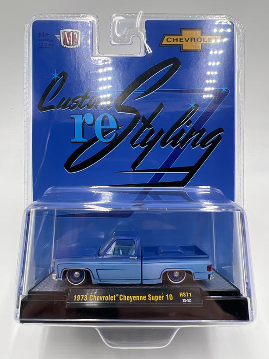 M2 Machines Hobby Exclusive Custom Restyling 1973 Chevrolet Cheyenne Super 10 Blue HS71 200D