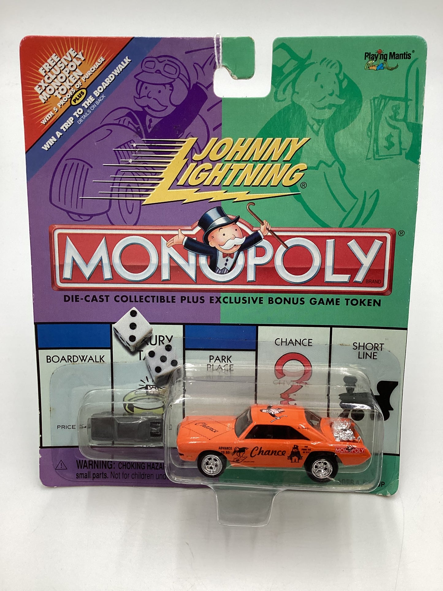 Johnny Lightning Monopoly Chance W/Token 1970 Dodge Dart Orange