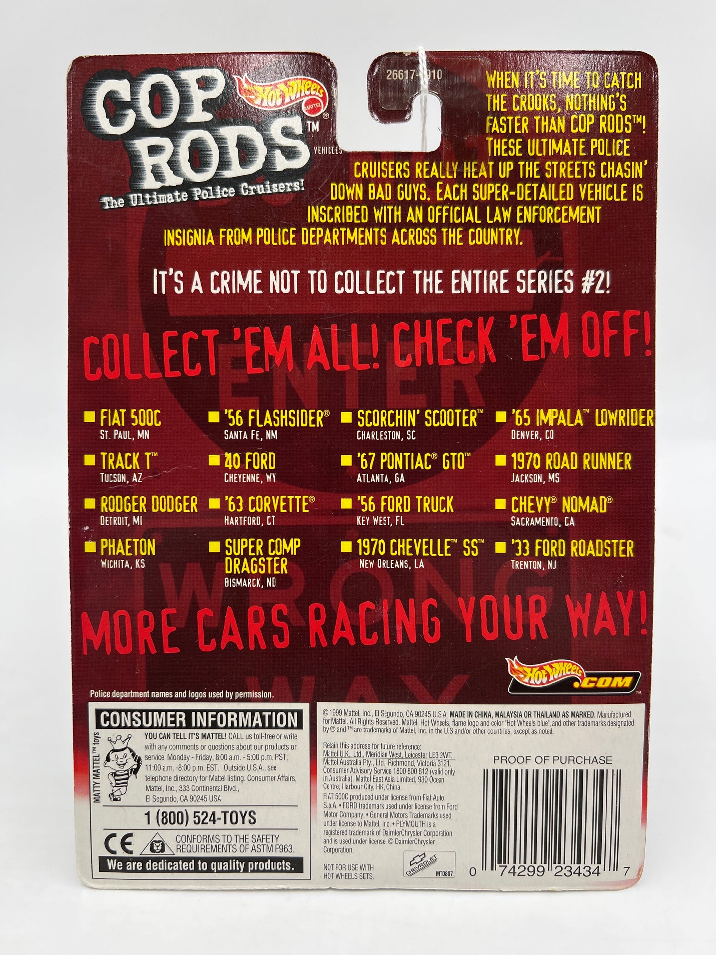 Hot Wheels Cop Rods Series 2 Denver Co 65 Impala Lowrider W/Real Riders