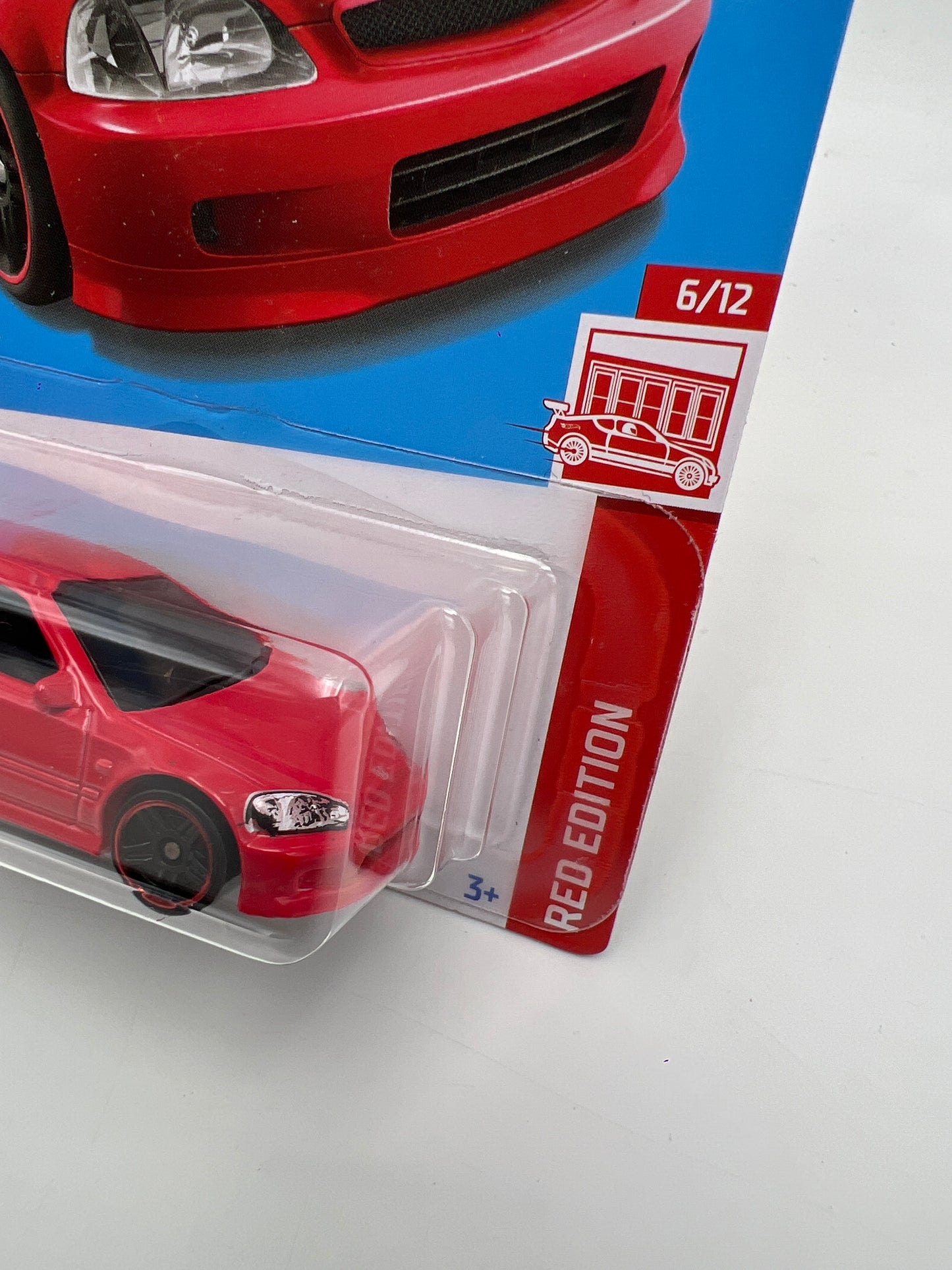 2022 Hot Wheels Target Red Edition #125 99 Honda Civic Type R EK9 W/Protector Cracked Blister