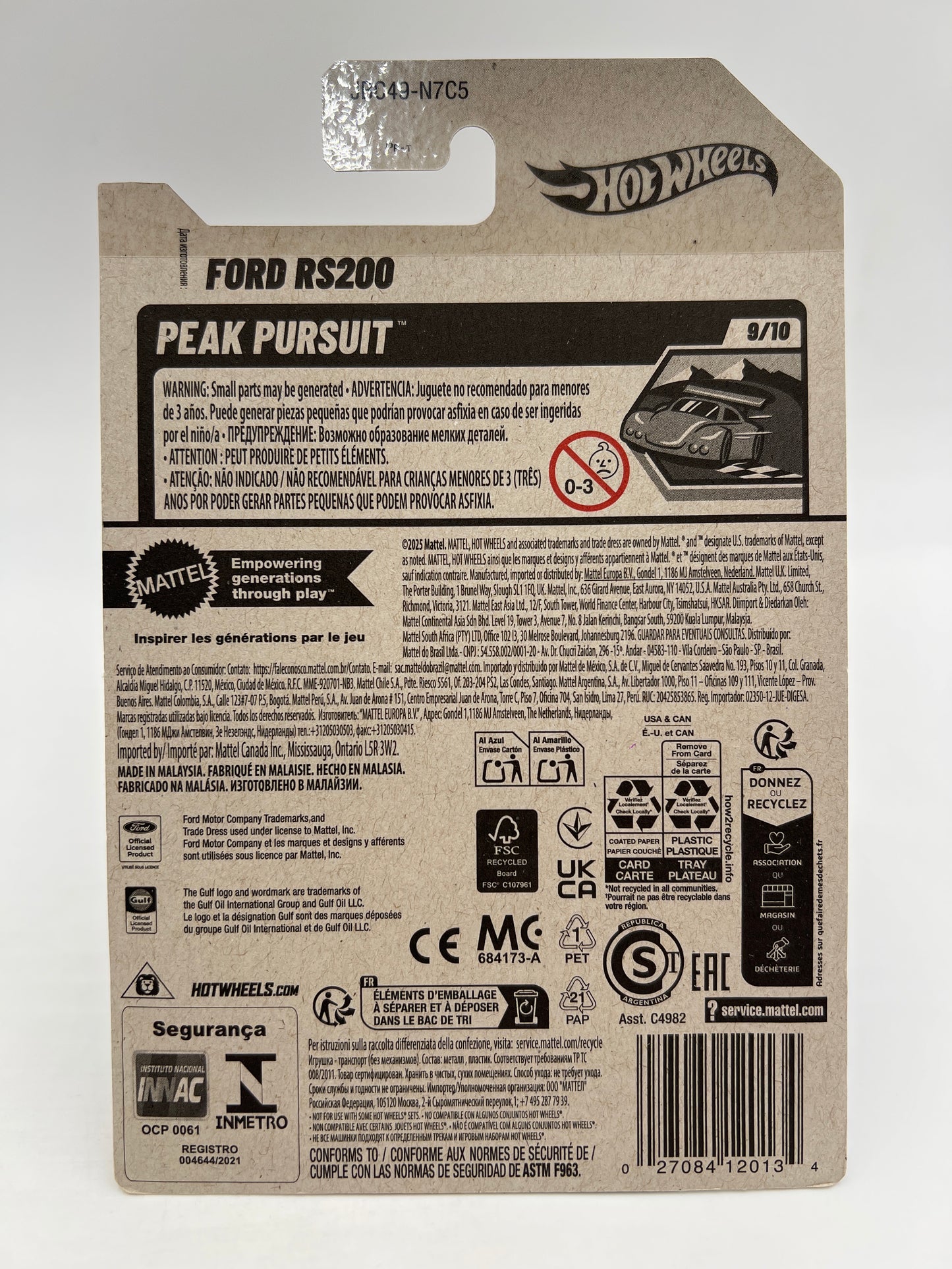 2025 Hot Wheels Super Treasure Hunt #247 Ford RS200 Gulf Blue W/Protector Intl Card