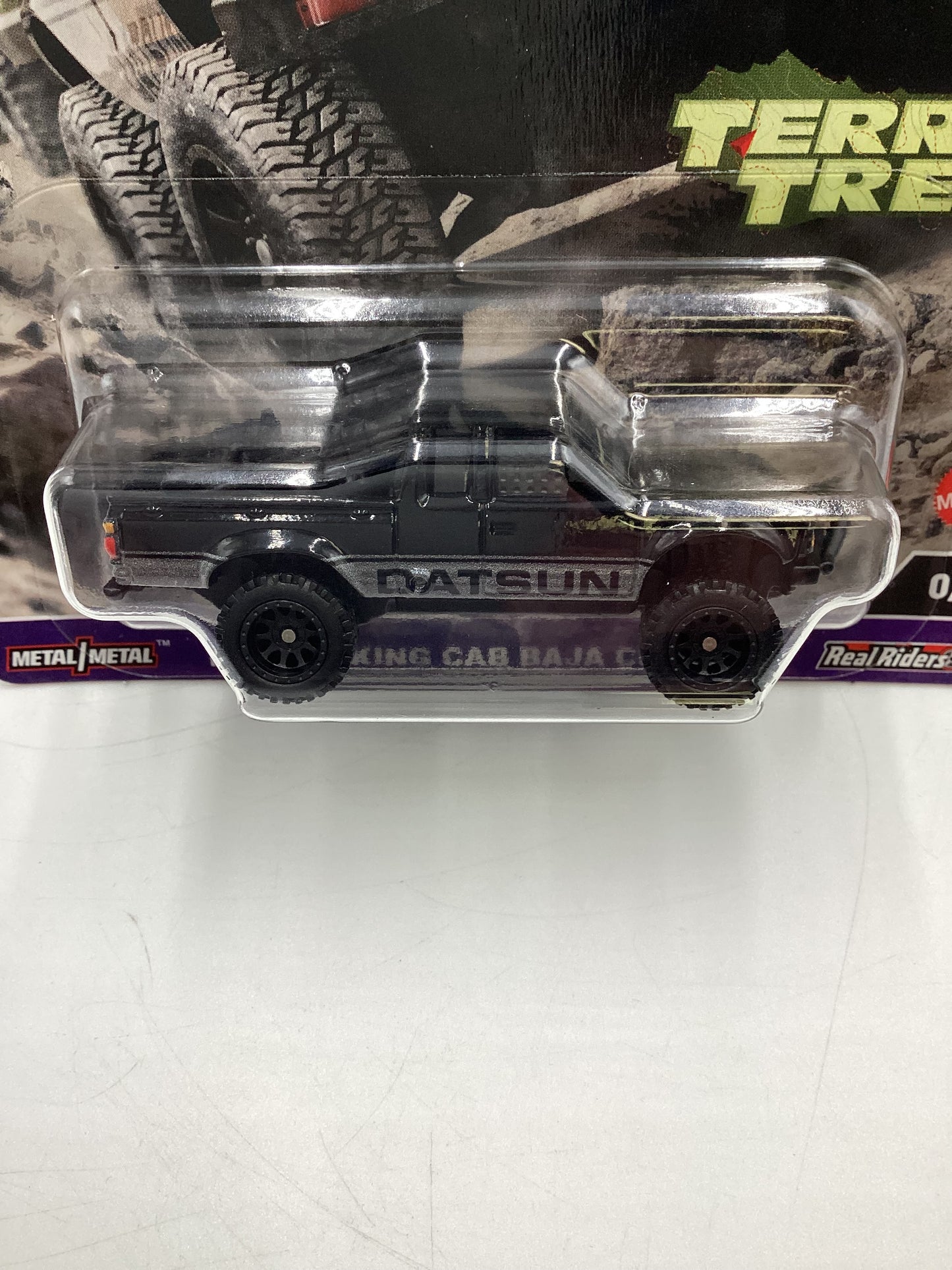 2024 Hot Wheels Car Premium Terra Trek #0 Chase Datsun King Cab Baja Custom Black W/Protector