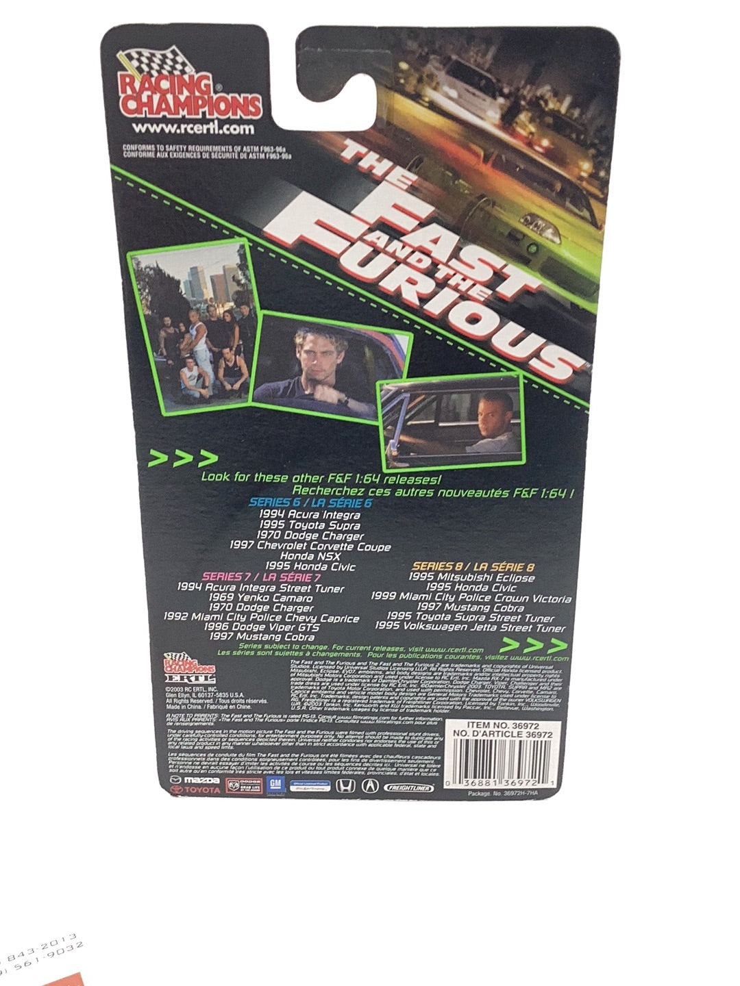 Racing Champions fast and furious 1995 Mitsubishi Eclipse