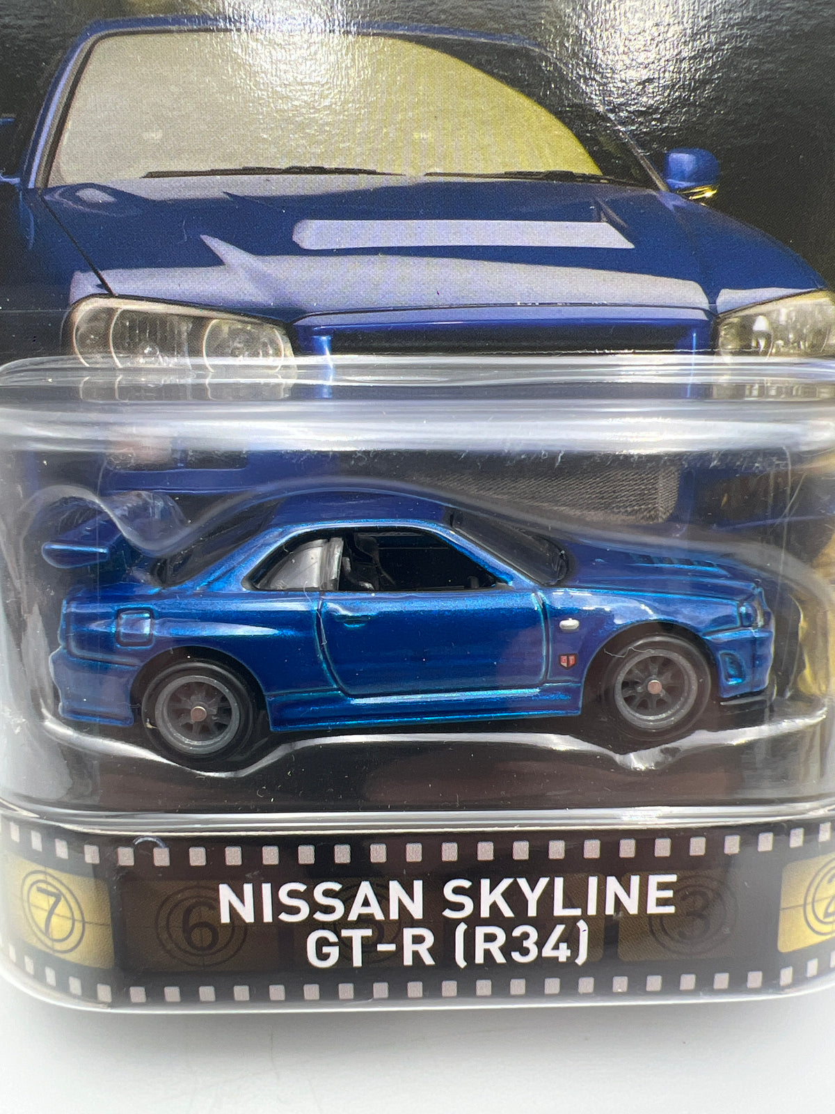 Hot Wheels Retro Entertainment Fast & Furious Nissan Skyline GT-R R34 Blue W/Protector