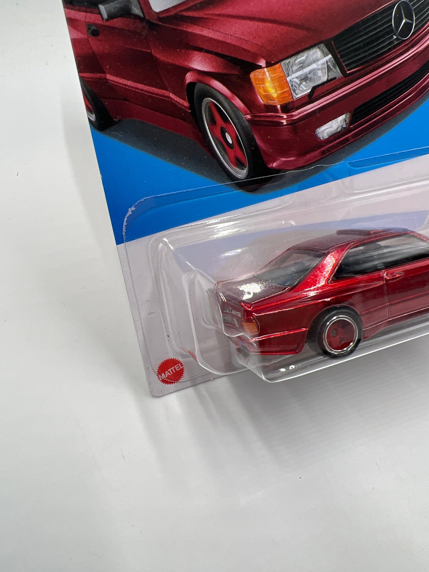2024 Hot Wheels Super Treasure Hunt #82 89 Mercedes-Benz 560 SEC AMG Red W/Protector