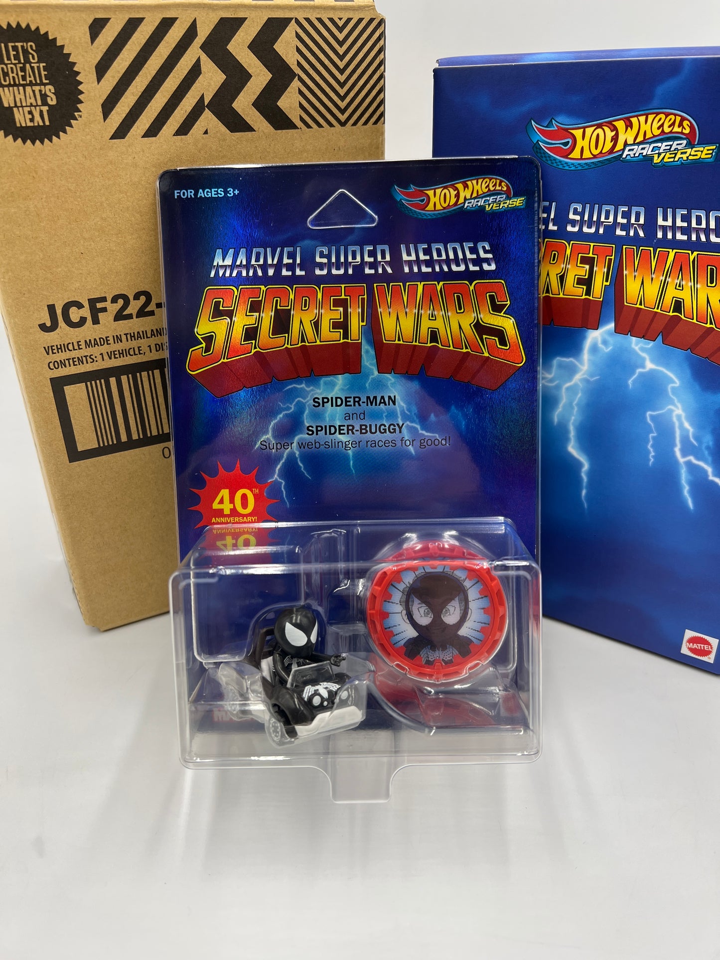 Hot Wheels Mattel Creations 2024 SDCC Racer Verse Secret Wars Spider-Man & Spider-Buggy W/Box